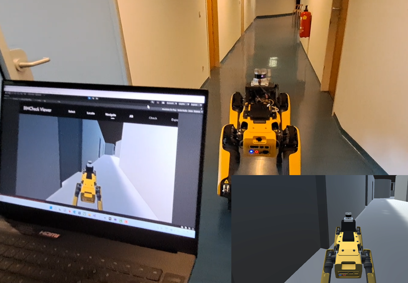 Spot robot collecting a point cloud of the building to compare it to the BIM model.