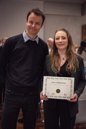 Anna Sebernegg (right) with her Msc. thesis supervisor Peter Kán (left)