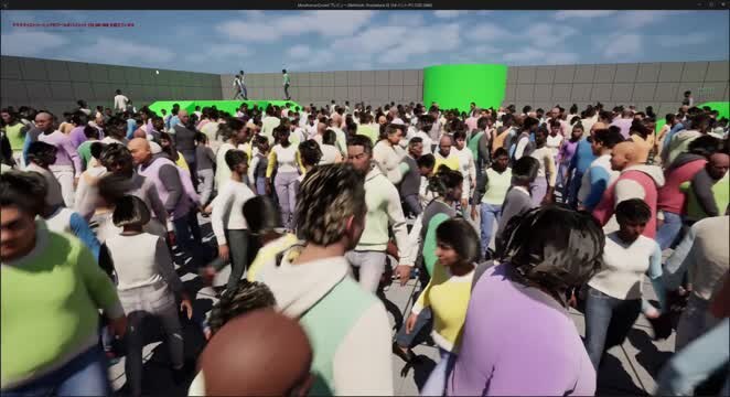 a crowd of virtual humans (metahuman) in unreal 5.8